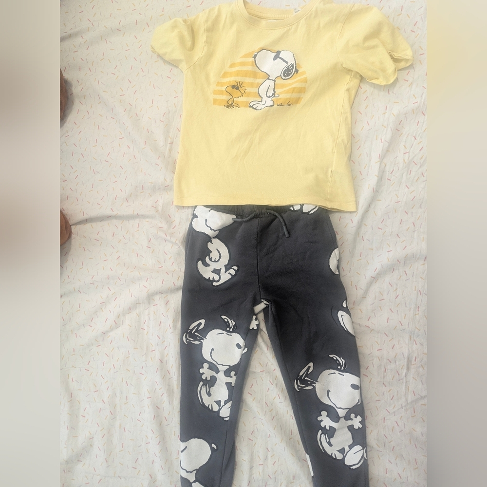 H&M/Peanuts Snoopy Shirt And Pants Set